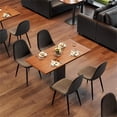 thumbnail image 6 of Pemberly Row Dining Chairs Set of 4 Upholstered Seat with Black Metal Legs Grey, 6 of 6