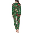 thumbnail image 4 of Renewold 2 Pieces Christmas Pajama Family Matching Set Xmas Bow Pine Cones Long Sleeve Shirts with Lounge Pants Snug-Fit Nightwear Outfits for Women Plus Size S, 4 of 5