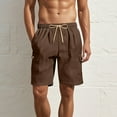 thumbnail image 2 of Mens Corduroy Shorts Lightweight Elastic Waist Drawstring Mens Summer Shorts Casual with Pockets Loose Fit Men Beach Shorts, 2 of 9
