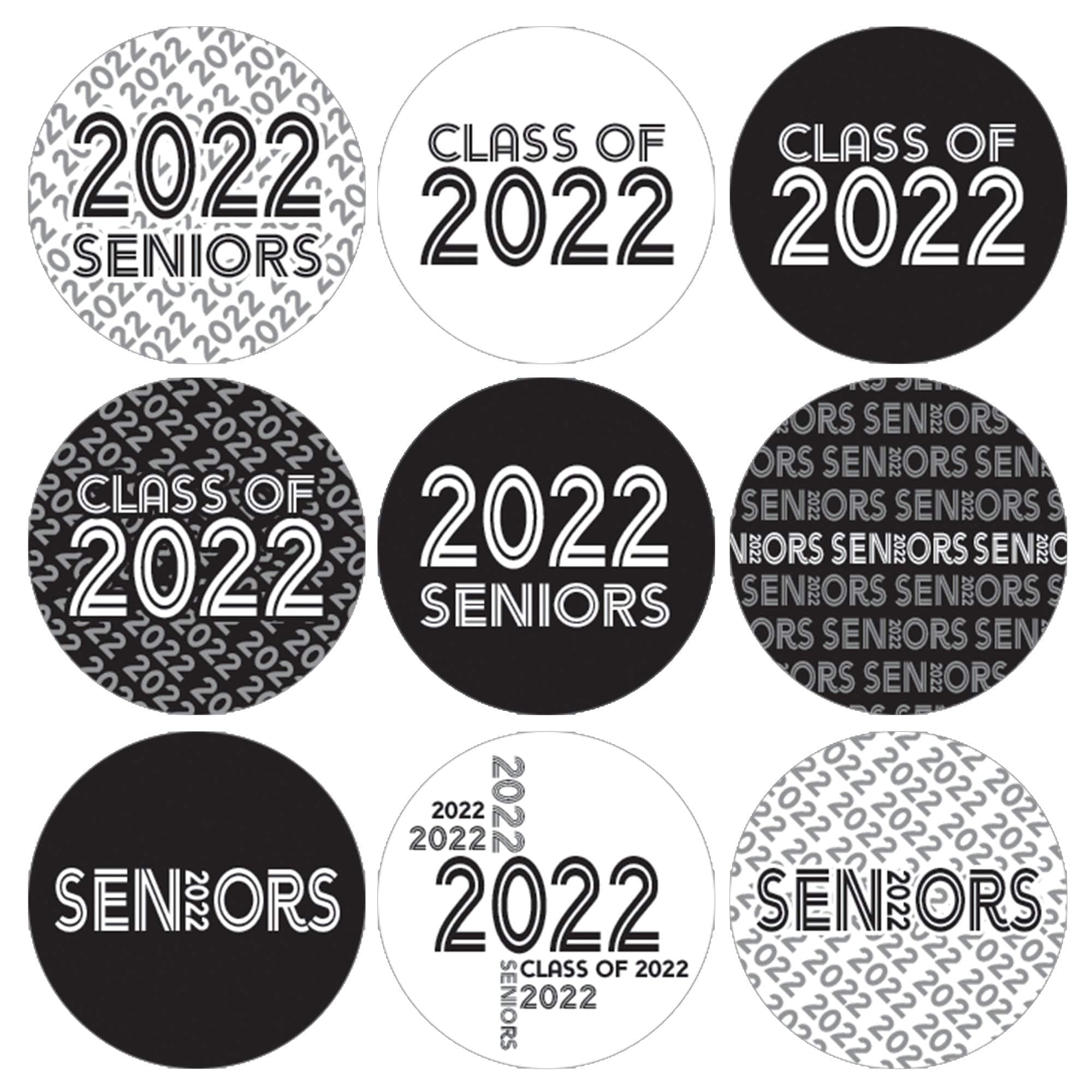 Class of 2019 Party Favor Stickers DISTINCTIVS Blue and White 324 Count
