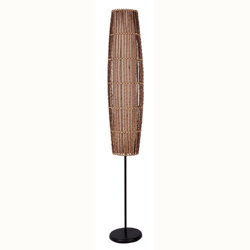ORE Furniture Rattan Floor Lamp in Natural Parchment