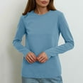thumbnail image 5 of Wancir Womens Long Sleeve Stretch Crewneck Ribbed T-Shirt Fitted Casual Basic Tops, 5 of 5