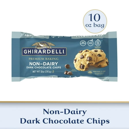 GHIRARDELLI Non-Dairy Dark Chocolate Chips for Baking, Premium Baking Chips, 10 oz Bag pack of 2