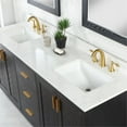 thumbnail image 2 of Gazsi 72" Double Bathroom Vanity Set in Black Oak with Grain White Composite Stone Countertop with Mirror, 2 of 8