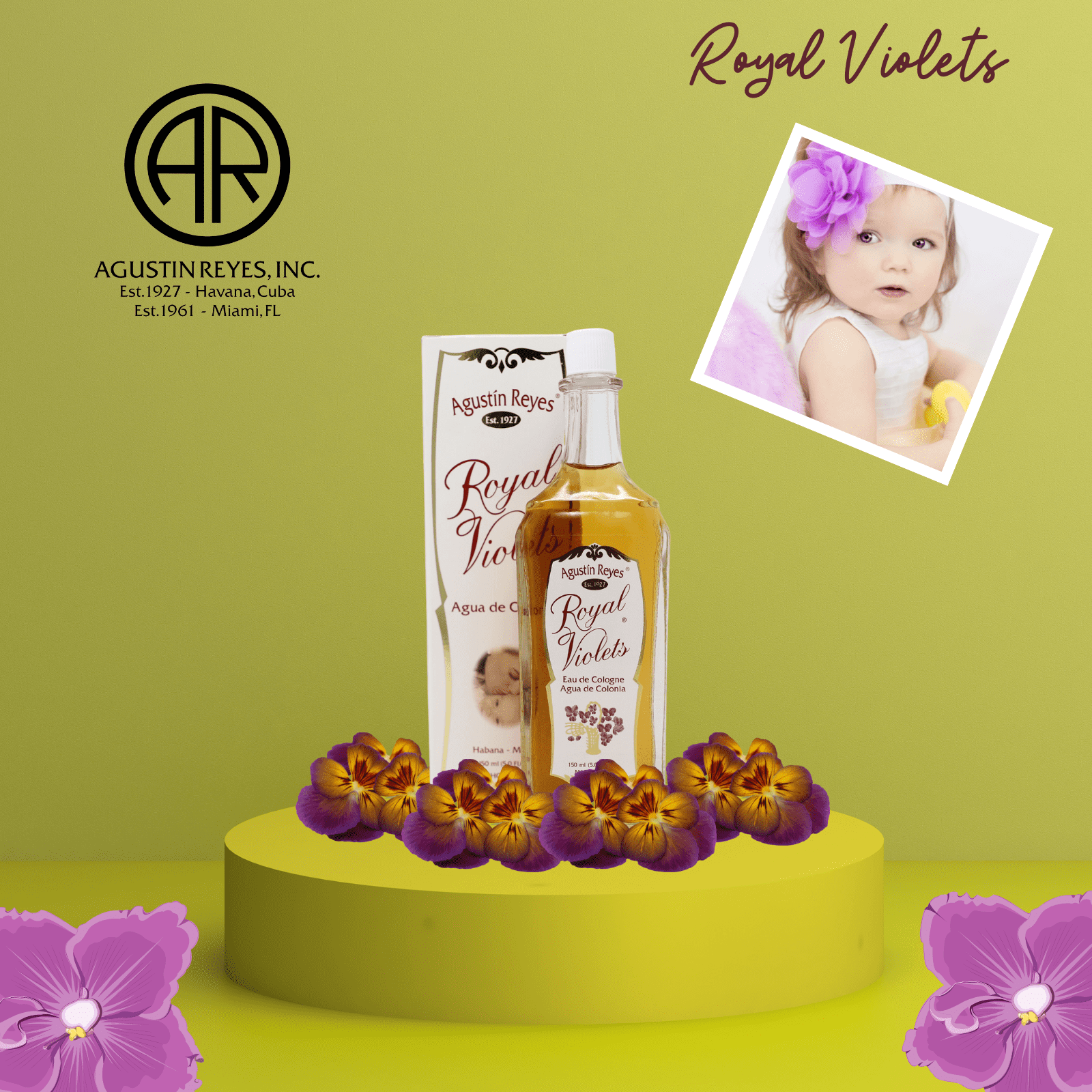 Royal Violets Baby Cologne with Chamomile to Gently Refresh your