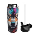 thumbnail image 2 of Yiaed Tie-Dye Wolf Head Print Water Bottle with Straw Lid, Stainless Steel Double Wall Insulated Water Bottle | Leak-Proof and Spill-Proof Water Bottle, 2 of 8