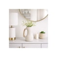 thumbnail image 2 of Sculptural Curved Vase for Living Room Decor - Ceramic Flower Vase with Woven Handle for Home, Bedroom, or House Accent - Boho Pottery Display for  Home Office Table Centerpiece - 13", Ivory & Tan, 2 of 12