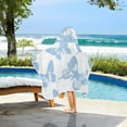 thumbnail image 3 of Yayeee Kids Hooded Towels Toddler Soft Absorbent Beach Bathing Wrap 50" x 23.5", Blue Butterfly, 3 of 5