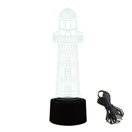 

Desktop Bedside Gift 3D Illusion Lighthouse LED Night Light Touch Control