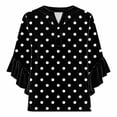 thumbnail image 5 of Jsaierl 3/4 Length Sleeve Womens Tops Casual Button Up V Neck Shirts Cute Print Ladies Blouses Classic Vacation T-shirts Top S-2XL, 5 of 7