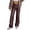 Wine, variant on QHFBli Leather Pants High Waist Coated PU Button Straight Leather Black Leggings Wide Leg Pants with Pockets