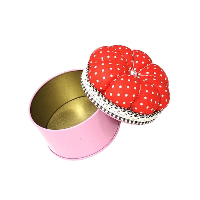 Coussin à Épingles Coussin à Pinces avec Étui de Rangement pour Aiguille Imprimée Outil de Couture pour la Maison Rouge
