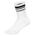 thumbnail image 2 of HUDDLE Calcetines Unisex, pack de 6 – Doble raya, logo, crew, calcetines deportivos, color liso Blanco 35-38, 2 of 3
