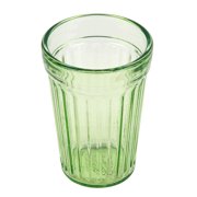 STPgoods Green Faceted Stackable Drinking Glasses Set 4 Pcs 8.45 fl oz Glass Tumbler Set Water Glasses