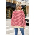 thumbnail image 3 of XCHQRTI Women's Striped Oversized Sweatshirt Color Block Pullover Y2K Casual Shirt Top, 3 of 9