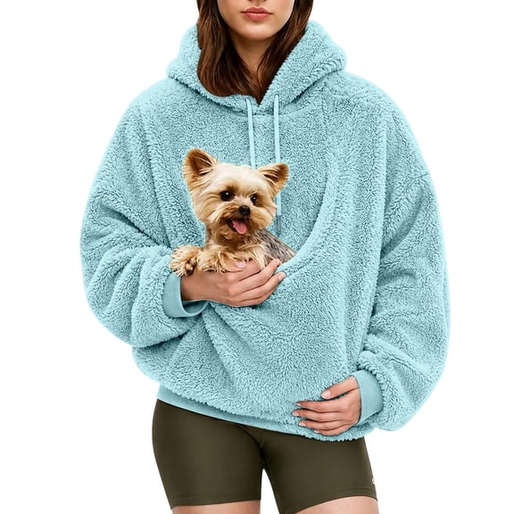 Pet Pouch Hoodies,Cat and Dog Pouch Hoodie Sweatshirt Oversized Fall Winter Casual Comfy Pullover with Large Pockets 2XL