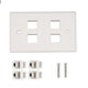 thumbnail image 1 of Placa de pared Ethernet, 4 puertos Cat6, ahorro de espacio, buena fijación, placa de pared de Internet con tornillos para oficina en casa, 1 of 8
