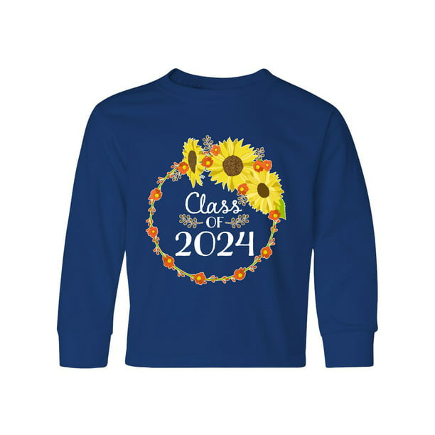 Class of 2024 Sunflower Wreath Youth Long Sleeve TShirt