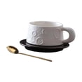 thumbnail image 2 of Taza de Café de Cerámica Cuchara Dorada Creativa con Posavasos con Asa Artículos de Café con Blanco, 2 of 9