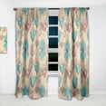 thumbnail image 2 of DESIGN ART Designart 'Retro Drawing Flowers in Pink and Blue' Floral Curtain Single Panel 52 in. wide x 90 in. high - 1 Panel 90 Inches, 2 of 5