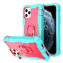 For iPhone 11 pro max Case 6.4", Allytech Full-Body Protection 3 in 1 Hybrid Shockproof Rugged Heavy Duty Drop Protection Ring Holder Stand Case for iPhone 11 pro max 6.4 inch 2019, Green   Rose