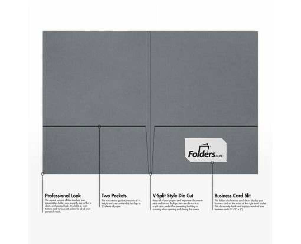 LUXPaper 9 x 12 Presentation Folder, Sterling Gray Linen, 50/Pack