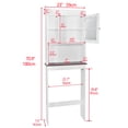thumbnail image 3 of HomGarden Over The Toilet Storage Bathroom Cabinet Adjustable Organizer 7.3-in Width, White, 3 of 7
