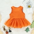 thumbnail image 5 of GZEFJRQM Toddler Girl Pumpkin Outfit Halloween Baby Girl Onesies 0-3 Months Day Baby Girls Cute Romper Dress Sleeveless O Neck Pumpkin Printed Tulle Jumpsuit Baby Clothes for Girls 3-6 Months, 5 of 9