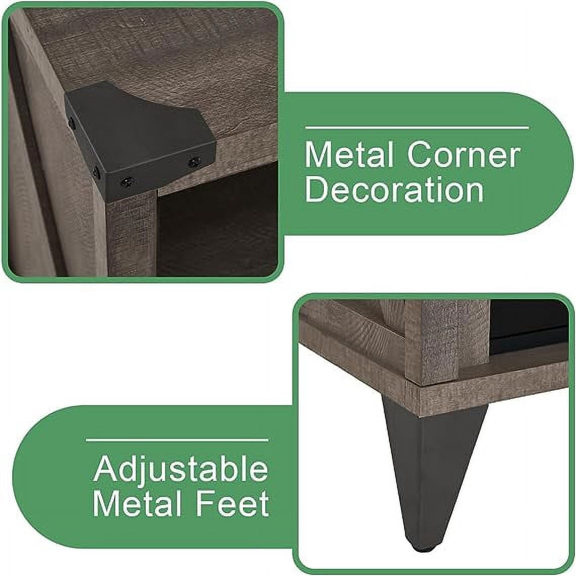 Amerlife 65" Tv Stand, Fireplace, Light Gray