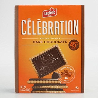 Leclerc Celebration 45% Dark Chocolate Cookies, 240g/8.5 oz