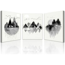 Black Wall Art For Living Room Boho Wall Decor For Bedroom Fashion Wall Decorations For Office Wall Paintings Minimalist Abstract Wall Pictures Artwork Home Decor of 3 Piece Art