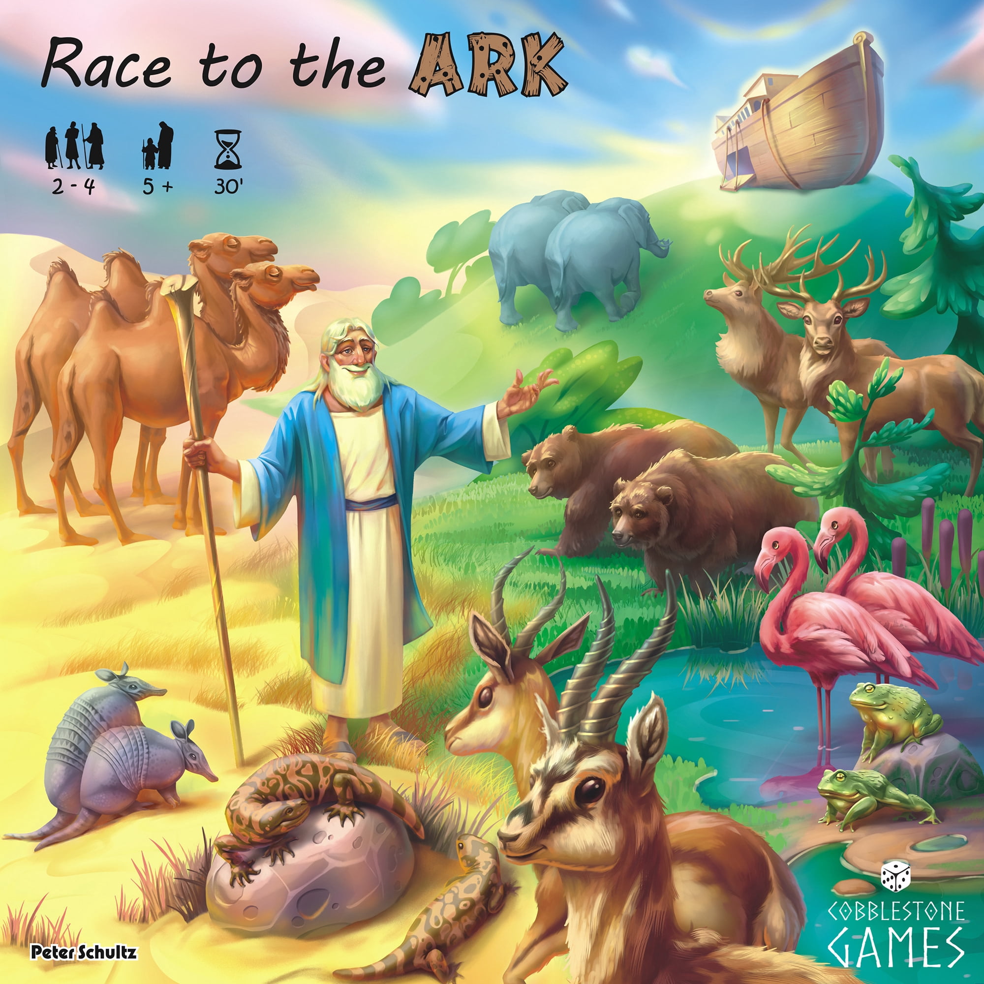 Cobblestone GameS: Race to the Ark - Children's Board Game, Push Your Luck & Animal Set Collection, Colorful Game, Family Ages 5+, 2-4 Players, 30 Min