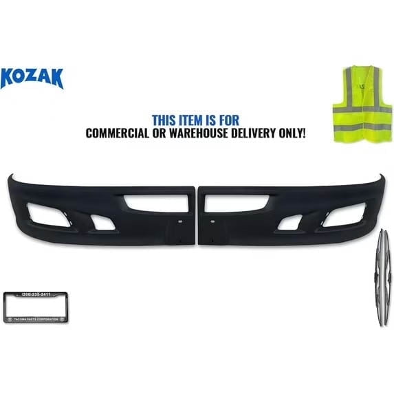 Kozak: Black Plastic Bumper Pair (Left and Right Side) Compatible with T660 Semi Truck