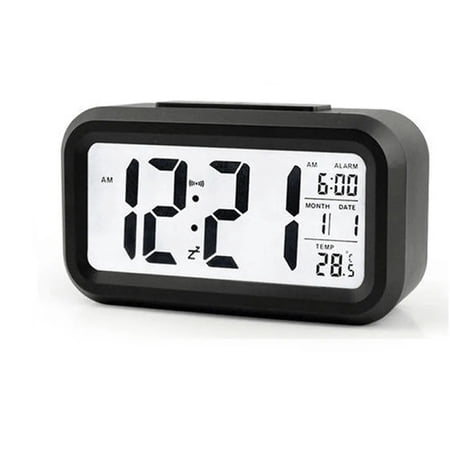 Alarm Clock LED Digital Display Calendar Temperature Backlight Mute Function Table Clock for Home
