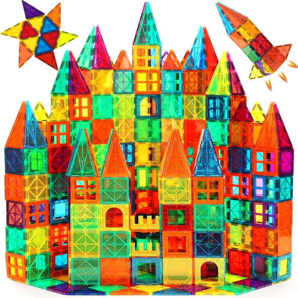 Set de construcción magnético FNJO 110 piezas con azulejos magnéticos para niños