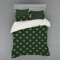 thumbnail image 2 of Ambesonne Garden Art Bedding Set 3 Pcs, Ornate Flower Design, Twin XL, Apricot Ruby Dark Green, 2 of 3