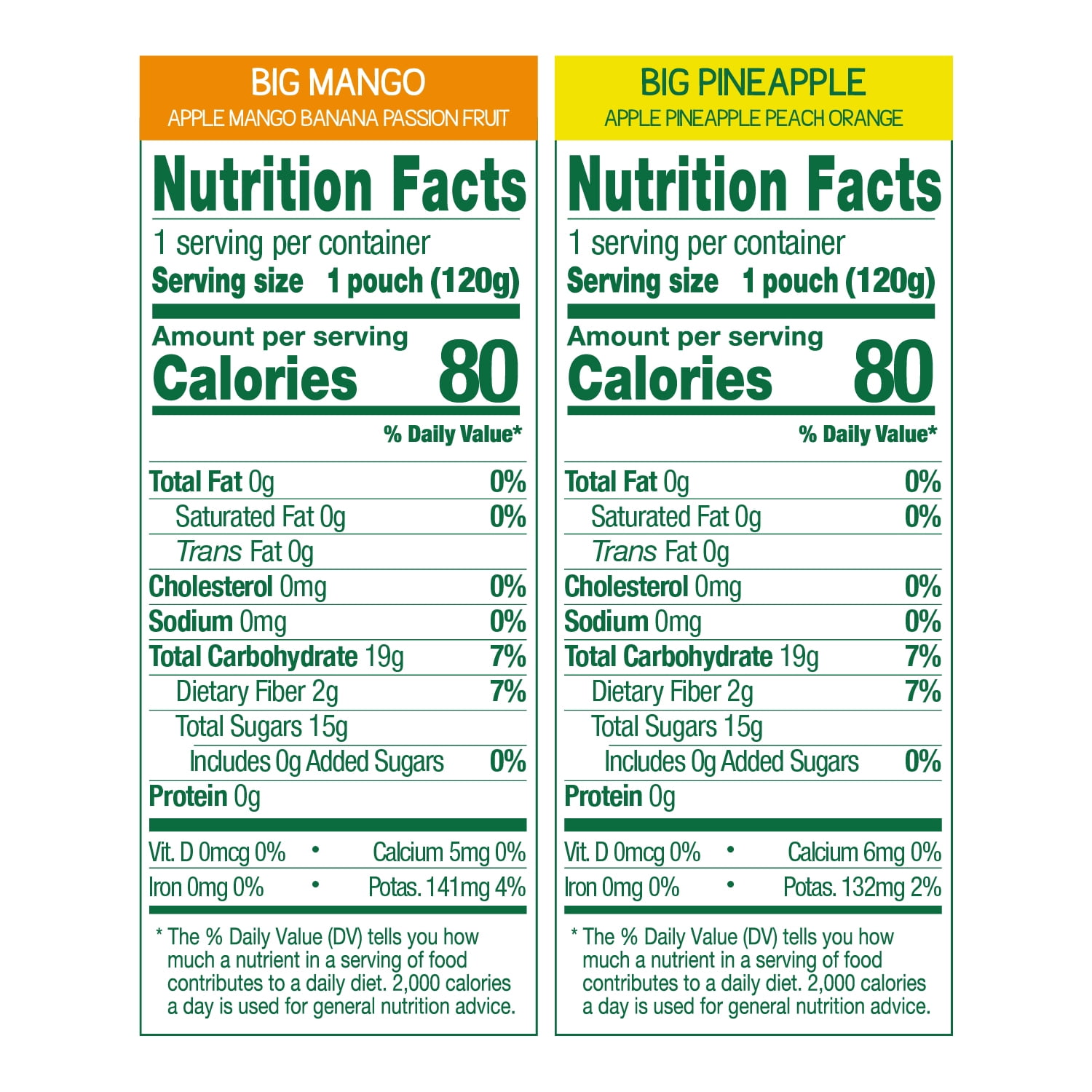 GoGo squeeZ BIG Applesauce and Fruit Puree Variety Pack, BIG Mango and BIG Pineapple Snack Pouches Variety Pack, 4.2 oz, 10 Pack