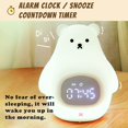 thumbnail image 4 of paquete de luz nocturna de oso, lindo despertador para niños, lámpara de guardería portátil hecha de silicona suave sin BPA, luz nocturna recargable por USB para niños, niñas, niños, bebés, regalos, 4 of 5