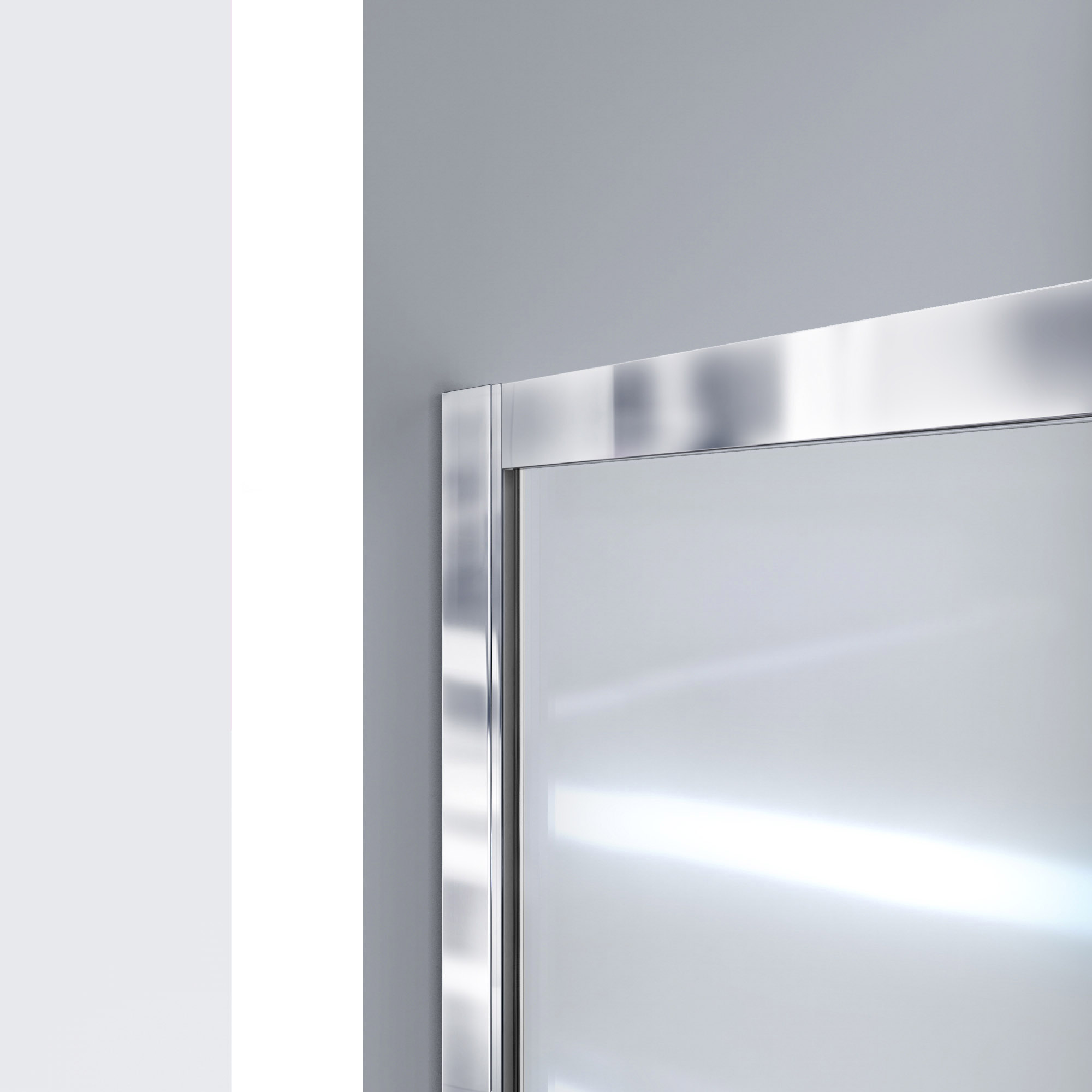 DreamLine Infinity-Z 56-60 in. W x 60 in. H Clear Sliding Tub Door in Brushed Nickel with White Acrylic Backwall Kit - image 6 of 14