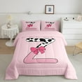 thumbnail image 2 of Erosebridal Letter Initial Z Comforter Sets Queen Size,Kawaii Bow Bedding Queen Comforter Set,Microfiber Reversible Bedding Sets Queen with Comforter,Cow Print Decor,3 Pieces, 2 of 8