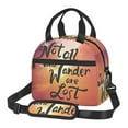 thumbnail image 1 of Balery Not All Who Wander Are Lost Bolsa de Almuerzo Impresa, Caja de Almuerzo Reutilizable, Bolsa Térmica Aislada para Almuerzo, Bolsa Antiderrames, 1 of 7