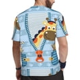 thumbnail image 2 of Wukai Giraffe Come Out From Zipper Print Men's Short-Sleeved Mesh T-Shirt,Quick-Dry Short Sleeve Workout T-Shirt-X-Small, 2 of 8