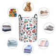 thumbnail image 6 of Laundry Basket, Watercolor Marine Laundry Hamper Waterproof Laundry Bag Clothes Hamper Laundry Bin with Handles for Bedroom, Living Room, Kids Room, 6 of 6