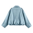 thumbnail image 6 of AVRNLIQ Womens Oversized Faux Leather Jacket Cropped Faux Leather Coat Loose Bubble Hem Outerwear for Fall Winter, 6 of 6