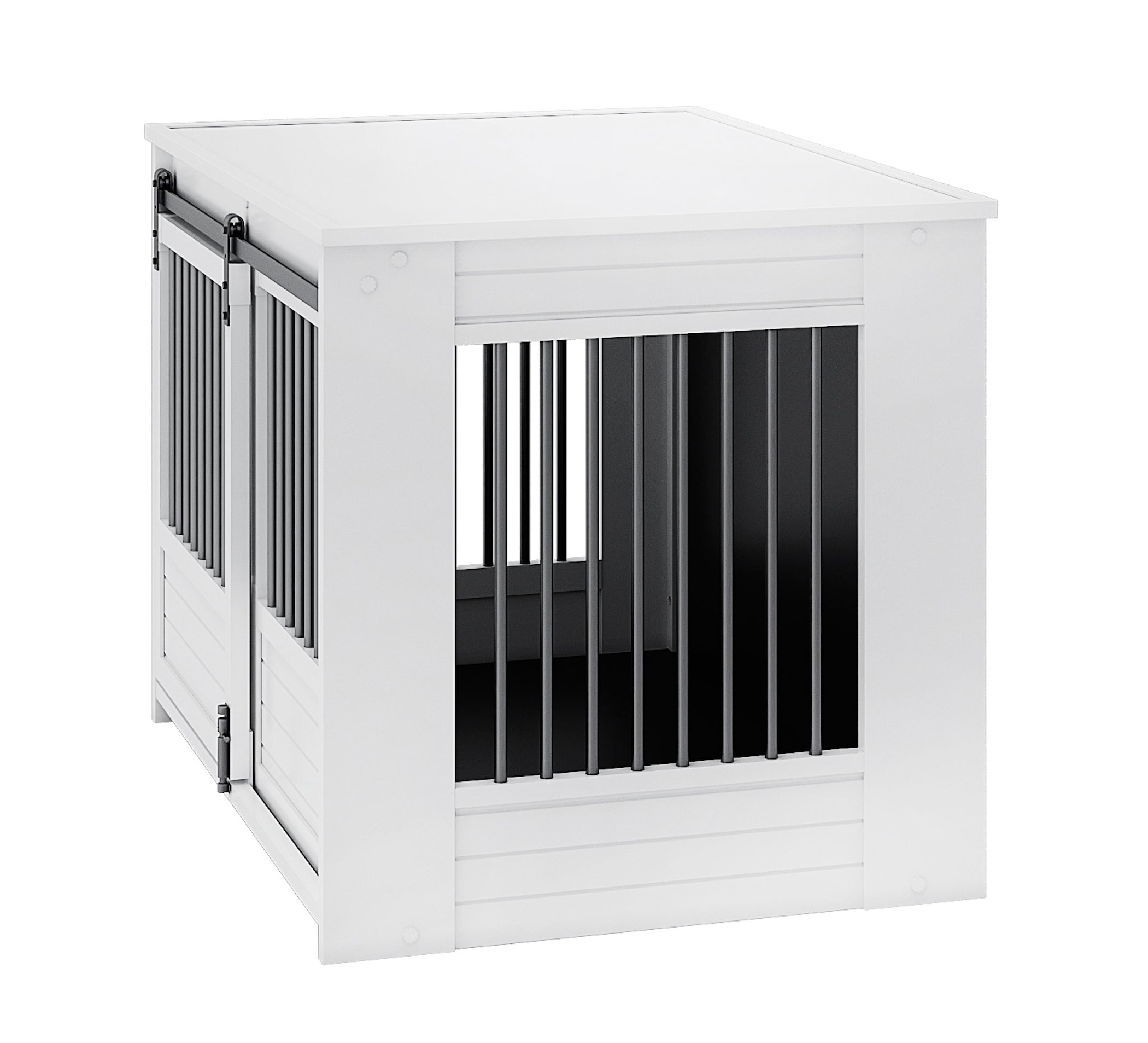 New Age Pet ECOFLEX® Barn Door Dog Crate & End Table, Indoor Furniture Style Kennel