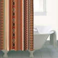 thumbnail image 5 of Small Stall Narrow Shower Curtain 36"W x 72"L – Tropical Bohemian Leaves, Mid-Century Abstract Boho Botanical Bathroom Decor, Vintage Floral Palm Leaf Pattern, Rustic Tribal Folk Style, 5 of 5