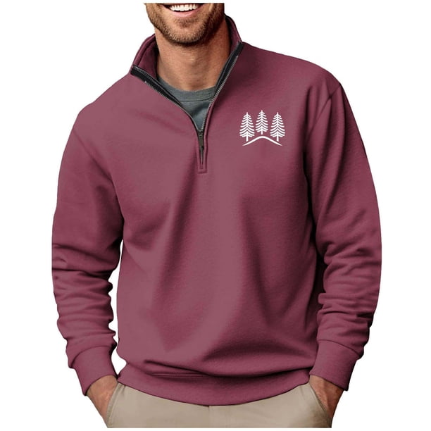 Blusa y camisa de manga larga con cuello alto para hombre, sudadera con capucha estampada, jersey deportivo con media cremallera, blusa de manga larga con cuello alto para hombre, blusa de poliéster