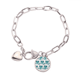 thumbnail image 1 of Japanese ukiyoe clasico patron de onda Pulsera de cadena de corazón joyería encanto moda, 1 of 3