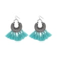 thumbnail image 3 of Pendientes cortos con borlas y ganchos de pescado para mujer, diseño sencillo Azul, 3 of 7