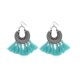 thumbnail image 3 of Pendientes cortos con borlas y ganchos de pescado para mujer, diseño sencillo Azul, 3 of 7